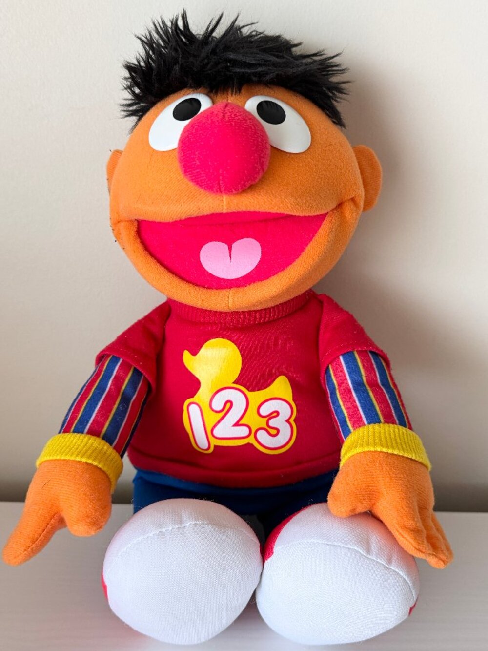 Sesame Street TALKING SINGING ERNIE 123 Plush Stuffed 14" Hasbro 2010